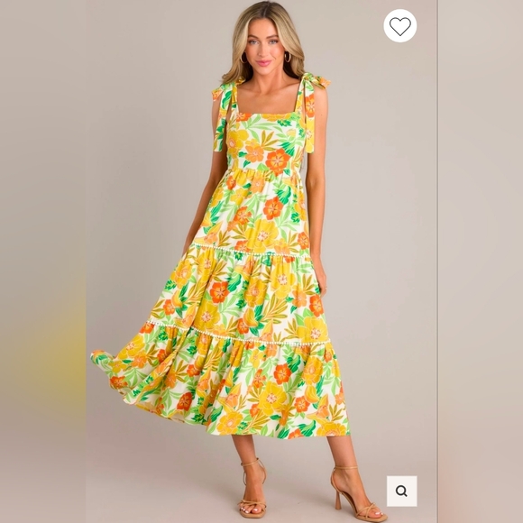 ❤️ FLYING TOMATO LINEN PORTOBAY MAXI DRESS, TROPICAL FLORAL PRINT, MEDIUM - Picture 5 of 16